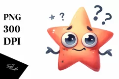 Funny Star Watercolor PNG Product Image 3