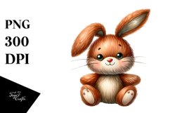 Colorful Brownish Plush Bunny | Sublimation | Clipart Product Image 3