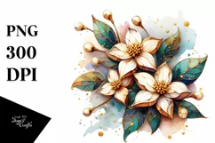 Abstract Wooden Small Stained Jasmine Watercolor Splash Product Image 1