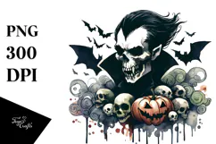 Cute Vampire Skull with Hair Ratatouille PNG Product Image 1