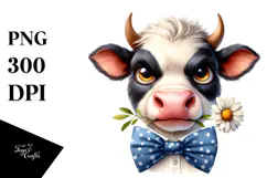 Angry Cow with Sunglasses PNG Product Image 1