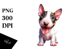 Baby Bull Terrier with Big Eyes PNG Product Image 1