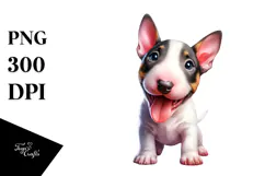 Baby Bull Terrier with Big Eyes PNG Product Image 1