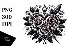 Colorful Roses Heart PNG Product Image 1