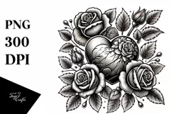 Colorful Roses Heart PNG Product Image 1