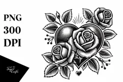Colorful Roses Heart PNG Product Image 1