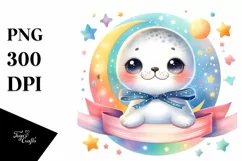 Colorful Smiling Baby Ribbon Seal | Clipart Product Image 3