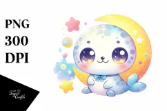 Colorful Smiling Baby Ribbon Seal | Clipart Product Image 1
