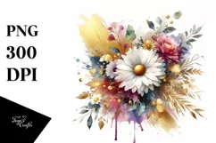Golden Daisy Bouquet | Sublimation | Clipart Product Image 3