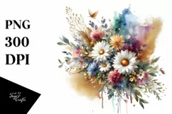 Golden Daisy Bouquet | Sublimation | Clipart Product Image 1