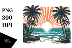 Vintage Tropical Beach Sunset Sublimation Product Image 1