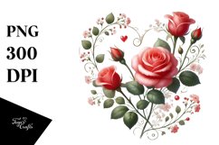 Digital Painting Heart with Roses Product Image 1