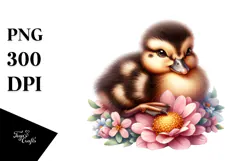 Adorned Baby Duck Flower PNG Product Image 1