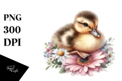 Adorned Baby Duck Flower PNG Product Image 1