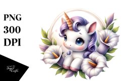 Baby Unicorn Calla Lily, Watercolor Product Image 3
