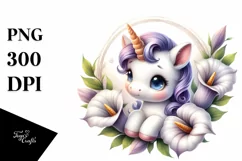 Baby Unicorn Calla Lily, Watercolor Product Image 3