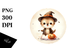 Retro Baby Otter on Cloud PNG Product Image 1