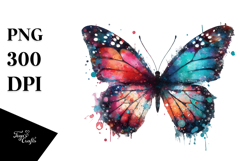 Colorful Half Butterfly Painting, PNG Product Image 1