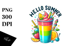 Colorful Frozen Drink, Hello Summer PNG Product Image 1