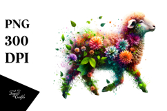 Abstract Lamb with Flowers, Transparent PNG Product Image 1