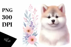 Cute Pastel Akita | Sublimation | Clipart Product Image 1