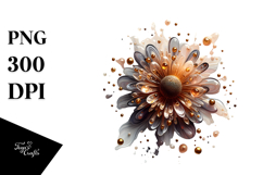 Abstract Glossy Sunflower Watercolor Splash PNG Product Image 1