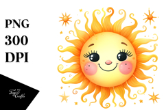 Very Simple Whimsical Smiling Sun PNG Product Image 1