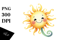 Very Simple Whimsical Smiling Sun PNG Product Image 1