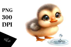 Digital Adorned Cute Baby Duck PNG Product Image 1