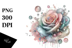 Abstract Rose made of Glossy Watercolor Product Image 1