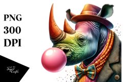 Colorful Rhino with Chewing Gum | Clipart Product Image 1