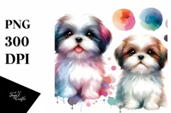 Cute Colorful Shih Tzu | Sublimation | Clipart Product Image 1
