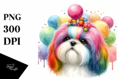 Cute Colorful Shih Tzu | Sublimation | Clipart Product Image 1