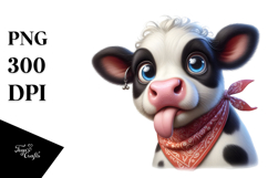 Holstein Cow with Bandana Digital Painting PNG Product Image 1