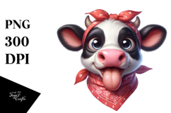 Holstein Cow with Sparkling Eyes PNG Product Image 1