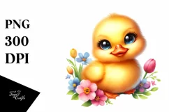 Colorful Smiling Duckling with Big Eyes | Sublimation | Product Image 3