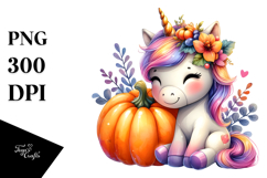 Cute Baby Unicorn Pumpin Drawing |Sublimation |Clipart Product Image 1