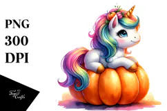 Cute Baby Unicorn Pumpin Drawing |Sublimation |Clipart Product Image 1