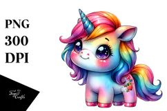 Playful Cute Unicorn PNG Product Image 1