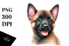Baby Malinois in Watercolor, SEO PNG Product Image 1