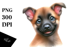 Playful Malinois Puppy, Transparent PNG Product Image 1