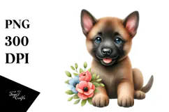Cute Baby Malinois, High-Quality PNG Product Image 1