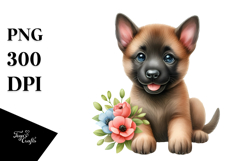 Cute Baby Malinois, High-Quality PNG Product Image 1