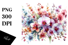 Colorful Orchid Glossy Petals PNG Product Image 1