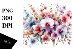 Colorful Orchid Glossy Petals PNG Product Image 1