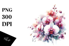 Colorful Orchid Glossy Petals PNG Product Image 1