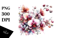 Colorful Orchid Glossy Petals PNG Product Image 1