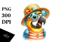 Cute Baby Macaw Watercolor PNG Product Image 1