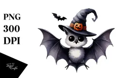 Funny Halloween Bat Clipart, Transparent PNG Product Image 1