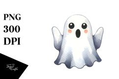 Funny Halloween Ghost | Watercolor Clipart Product Image 3